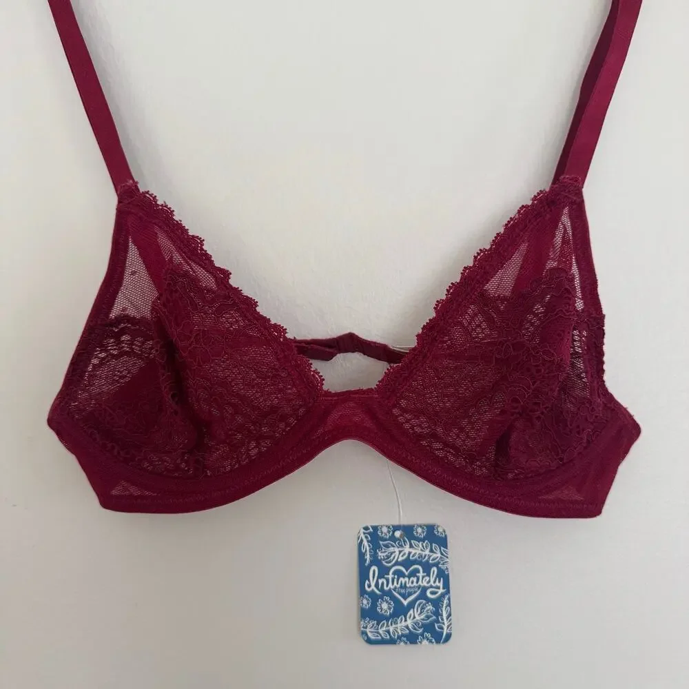 Free People Lace Triangle Bra is Berry Wine